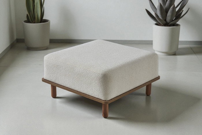 Atelier Del Sofa Puff Texturizado Coco Blanco